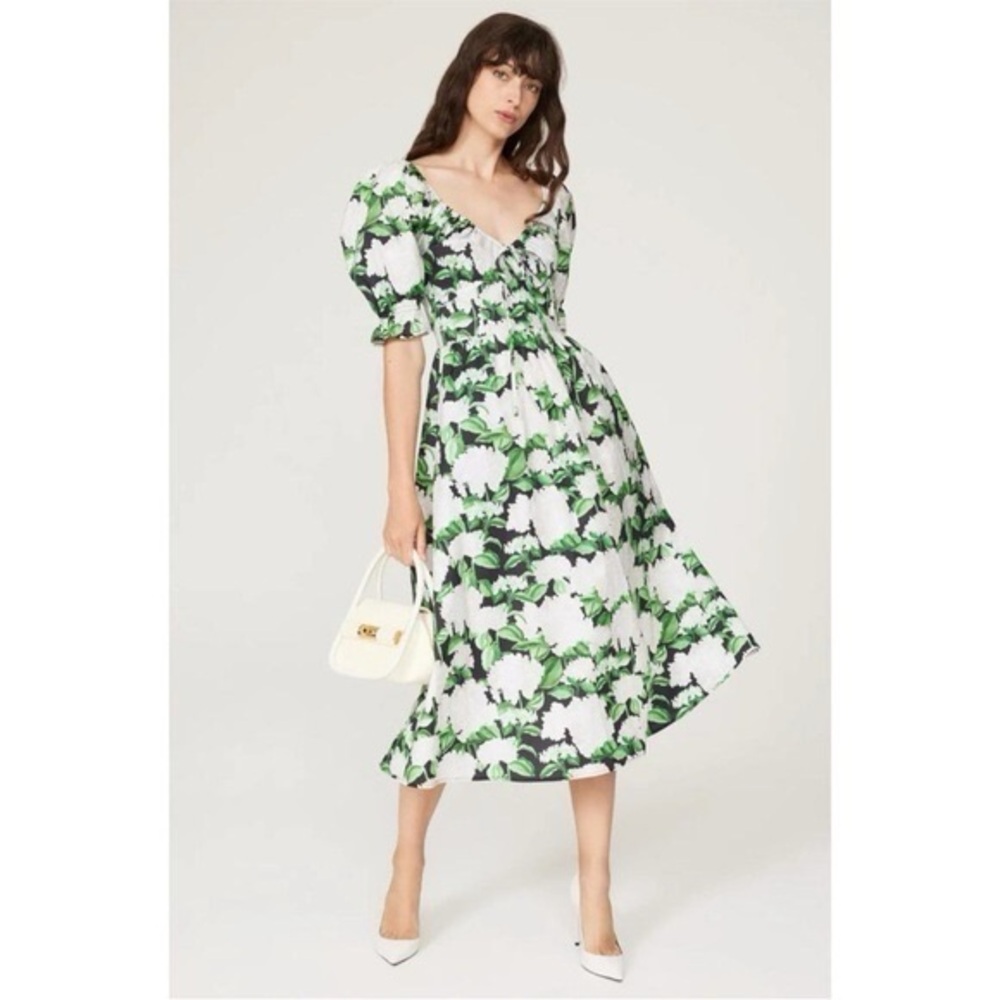 Night bloom Ophelia dress HILL HOUSE

Floral Green and White Dress